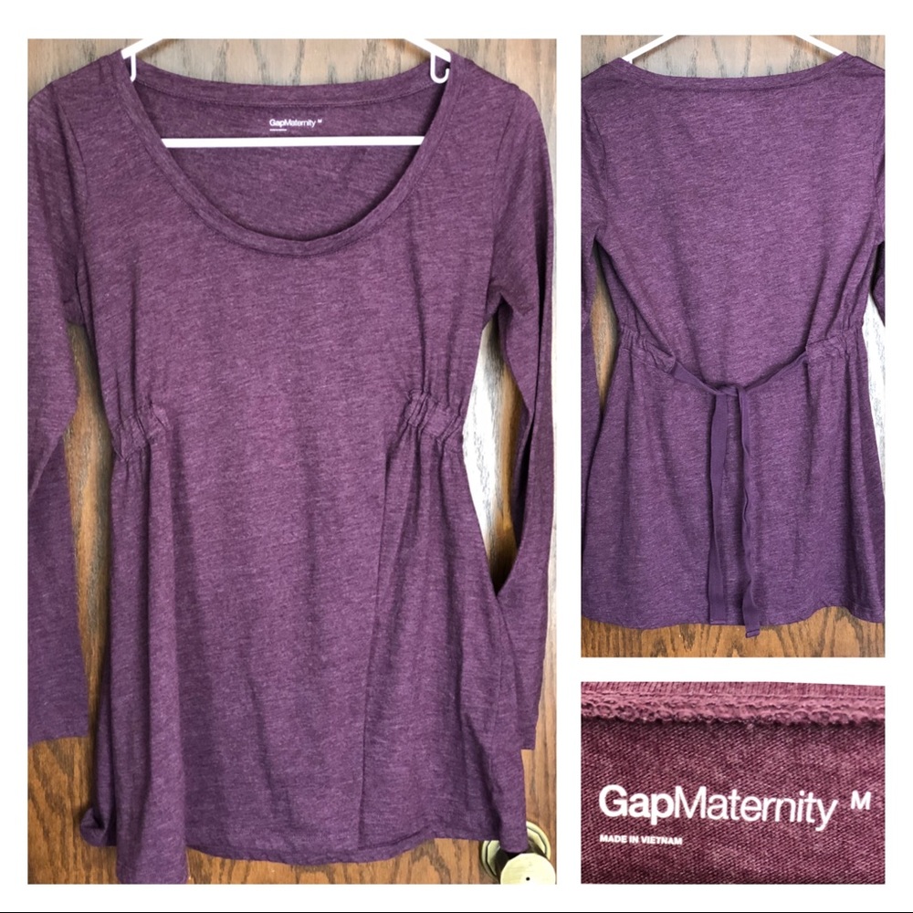 GAP Maternity Long-Sleeve Tie-Back Shirt
